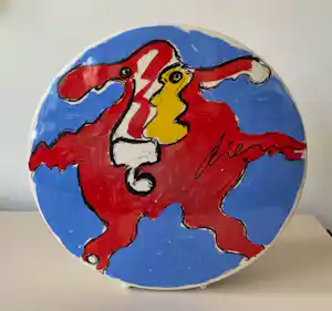 Peter Diem - Keramisch object afbeelding koe - Schoonhoven keramiek verkocht voor € 85!