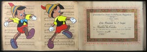Jan Bollaert - Gemengde techniek op muziekblad, Pinochio - Ingelijst (Groot) kopen? Bied vanaf 80!