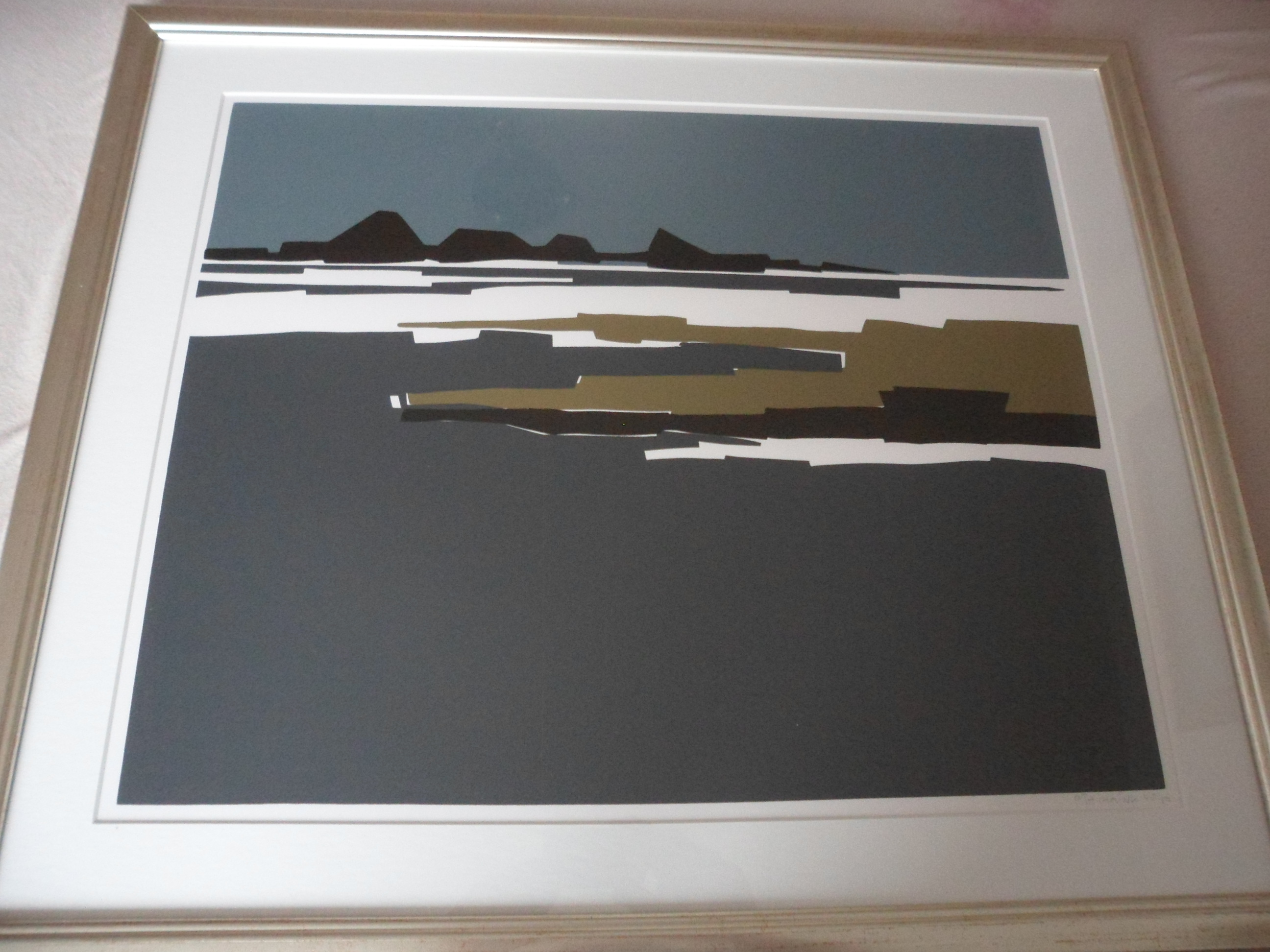 Bob Immink - Zeefdruk. Titel. "Varkensland bij watergang" kopen? Bied vanaf 40!