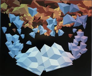 Hans Klaui - Compositie, zeefdruk - Ingelijst kopen? Bied vanaf 85!