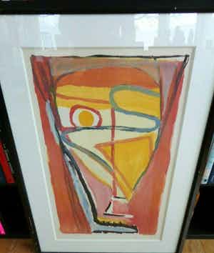 Bram van Velde - ABSTRACTIE / KLEURLITHO / 102x69cm / KADER / SIG verkocht voor € 405!