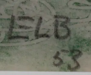 Jan G. Elburg - Ingelijste monoprint in kleur: "Figuur" - 1953 (nette houten lijst!) kopen? Bied vanaf 475!