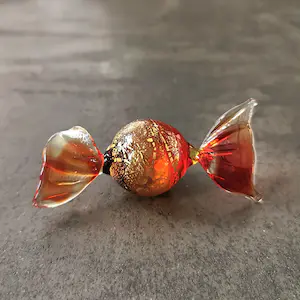 Seguso - Murano Goud & Aventurine Glas Snoepjes (8) - Bonbons - Sweets - Kunst - Venetië kopen? Bied vanaf 90!