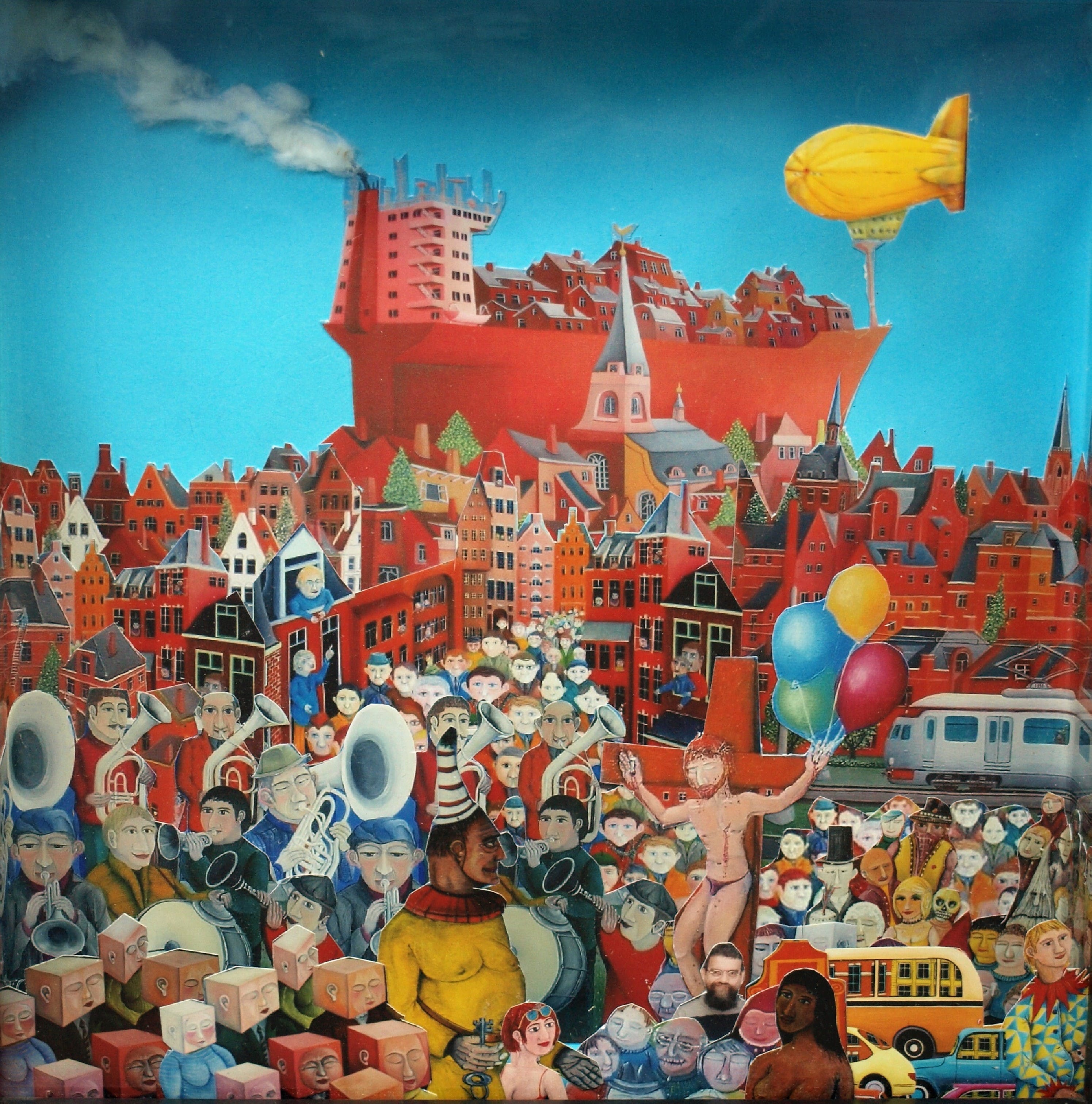 Peer Mijland - Collage met zelfportret – ca 1999  verkocht voor € 90!