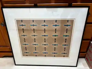 Gerard van Soest - Zandsculptuur met patroon in blauw, zwart en zand kaufen? Bieten Sie von 150!