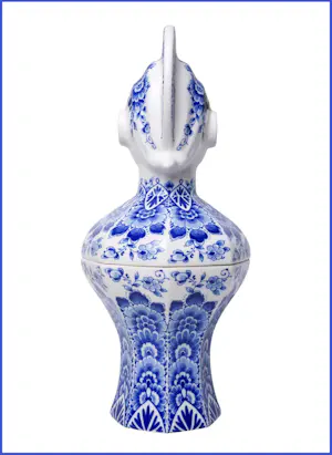 Heinen Delfts Blauw - Kabra vaas / dekselvaas / designer Boris van Berkum / Delfts blauw kopen? Bied vanaf 100!