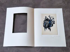 Ru van Rossem - mooie, in 1958 gemaakte kleuren lithografie "de strijd tussen licht en donker" kopen? Bied vanaf 20!