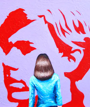 Gerard Boersma - Andy Warhol Self Portrait (Vrouw genietend van schilderij Andy Warhol) kopen? Bied vanaf 125!