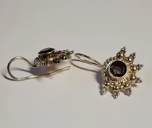 Zilveren Oorbellen met gecachetteerde rookkwarts: kopen? Bied vanaf 70!