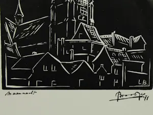 AcheterLeo Broos - Set van vier linosnedes, voorstellende kerkgebouwen? Enchérissez de 140!