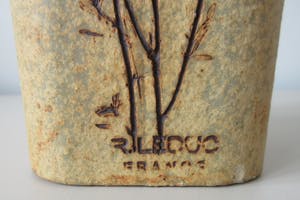 Vallauris Keramiek - Vierkante gres aardewerken Herbier vaas - Raymonde Leduc kopen? Bied vanaf 1!