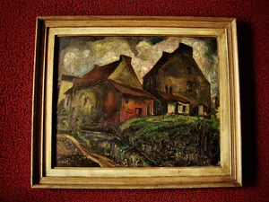 Niet of onleesbaar gesigneerd - GROOT! post-expressionistisch olieverf "Watermolen Jekerdal Maastricht" kopen? Bied vanaf 1!