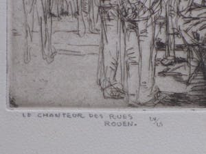 Jean Donnay - De straatzanger van Rouen - Ets kopen? Bied vanaf 60!