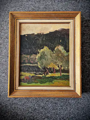 Arend Jan van Driesten - "nestor van de Leidse school" olieverf - boslandschap - in originele lijst kaufen? Bieten Sie von 78!