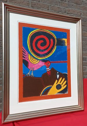 Corneille - Soleil cou coupé, zeefdruk (mooi ingelijst, groot) kopen? Bied vanaf 395!