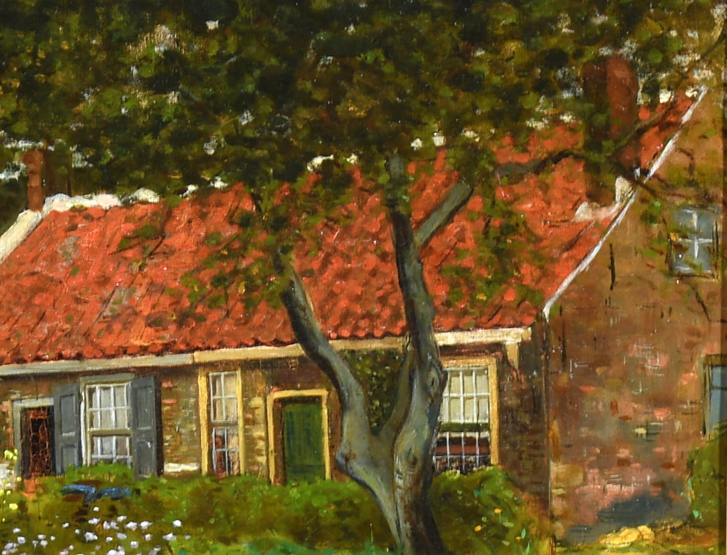 Johan Pieter van Strijen - "Duinhuisje"bij Oostvoorne - Landschap -Olieverf - Toegeschreven  kopen? Bied vanaf 145!