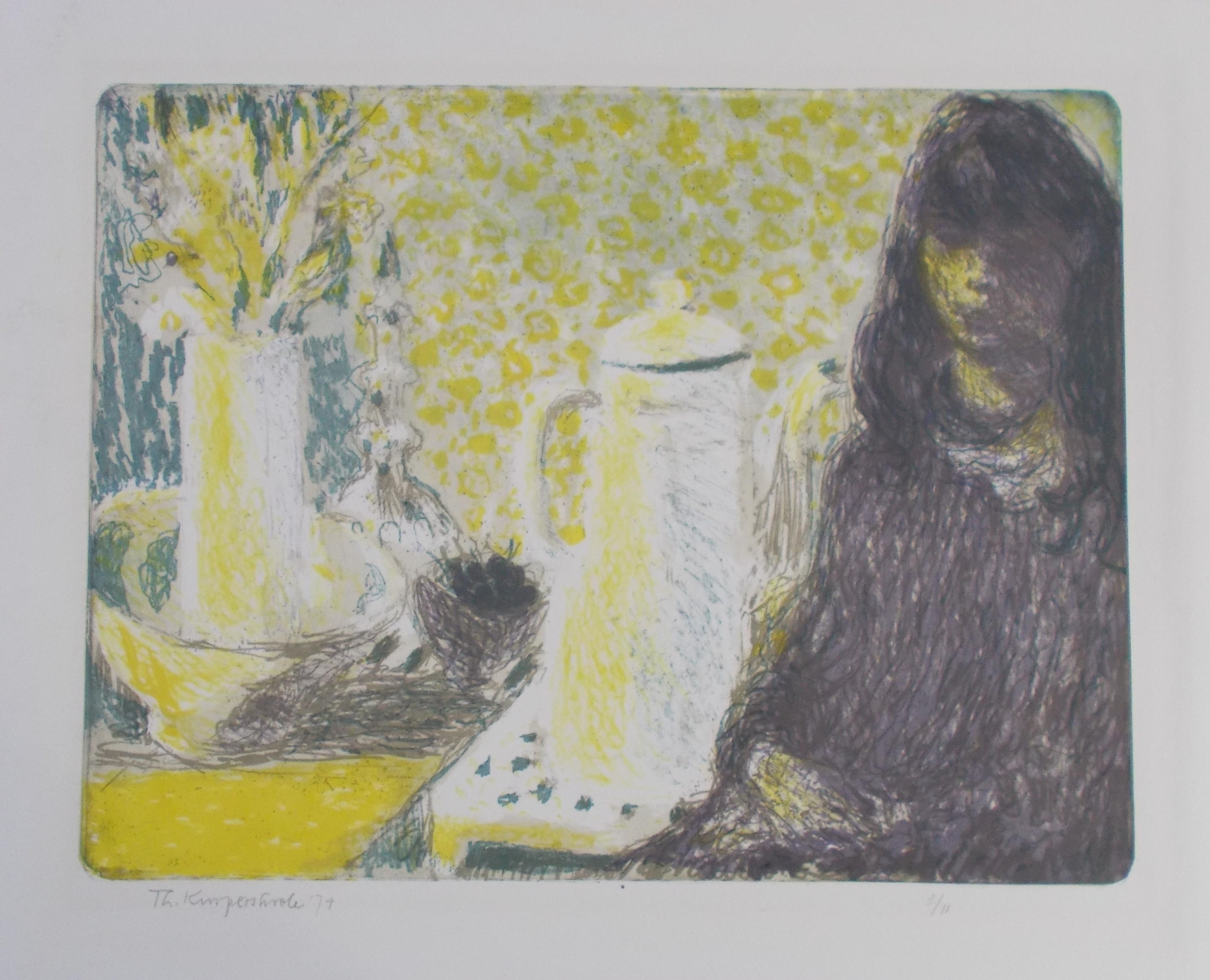 Theo Kurpershoek - Vrouw bij koffiekan en kandelaar kopen? Bied vanaf 35!