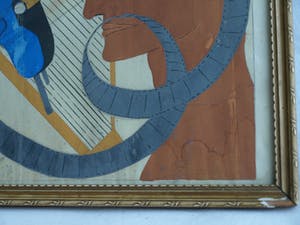 Niet of onleesbaar gesigneerd - Ingelijste gouache , Man, harp, film en 2 vogels – ingelijst - oud kopen? Bied vanaf 1!