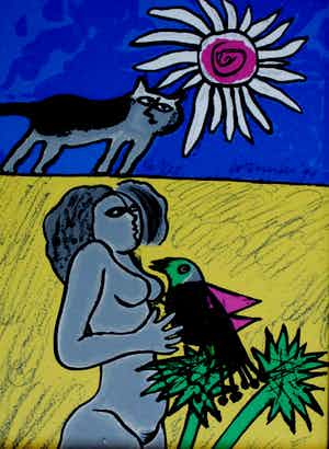 Corneille - Ingelijste zeefdruk - 1991 verkocht voor € 125!