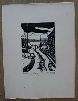 Andre van der Vossen - Houtsnede: Winter op Marken - 1928 kopen? Bied vanaf 45!