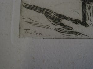 Willem Bastiaan Tholen - Omstreeks 1900 - Grote Ets - Zelfportret / de Philosoof kopen? Bied vanaf 38!