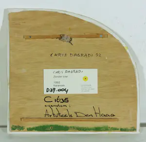 Chris Dagradi - Keramiek wandobject, Tegel met rivier en huizen kopen? Bied vanaf 80!