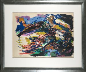 Karel Appel - Litho, Black Mountains - Ingelijst (Groot) kopen? Bied vanaf 800!