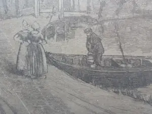 Oskar Paul Matthes - Stadsgezicht. Figuren. kopen? Bied vanaf 20!