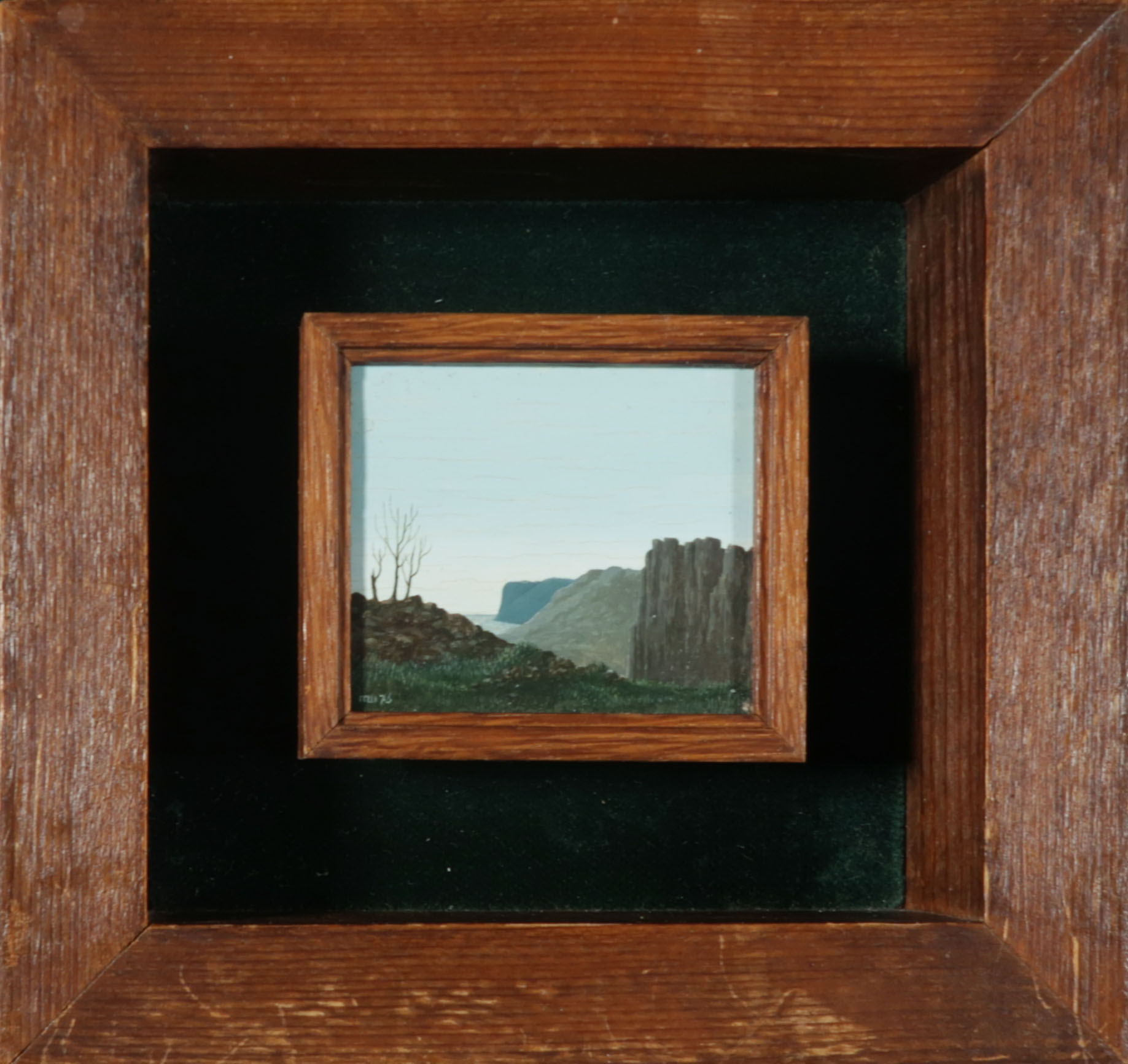 Ron Watts - Olieverf op hardboard, Kust in den vreemde - Ingelijst verkocht voor € 100!