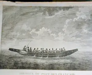 AcheterJean Baptiste Madou - Voyage van Lapérouse – Pirogue van de Franse haven, Alaska – 1797? Enchérissez de 50!