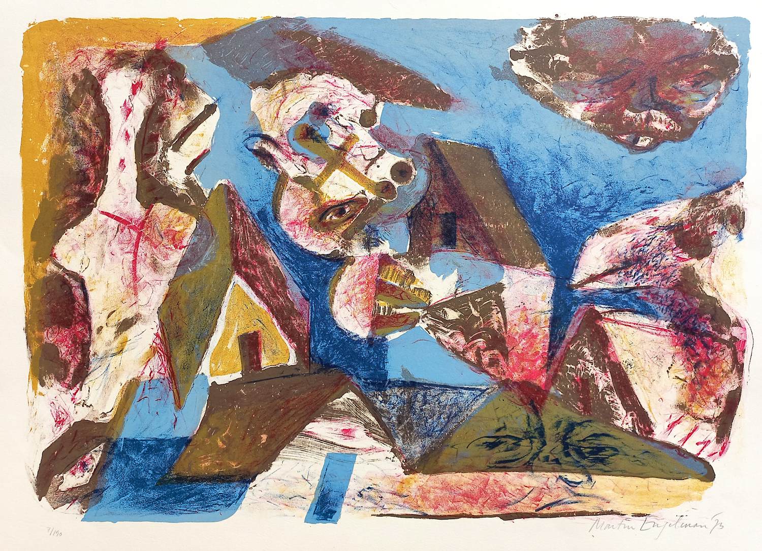 Martin Engelman - Surrealistische compositie, litho kopen? Bied vanaf 35!