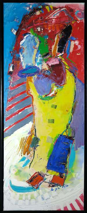 Martin van Dijk - Olieverf op doek, Piscalle - Ingelijst ( Zeer Groot) verkocht voor € 400!