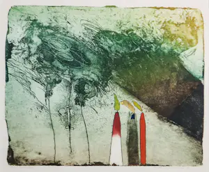 Michel van Overbeeke - Kleurets op papier, Zonder titel - Ingelijst kopen? Bied vanaf 80!