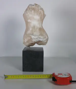 Angelo Moyano - Sculptuur van natuursteen / albast op sokkel, Vrouwentorso kopen? Bied vanaf 400!