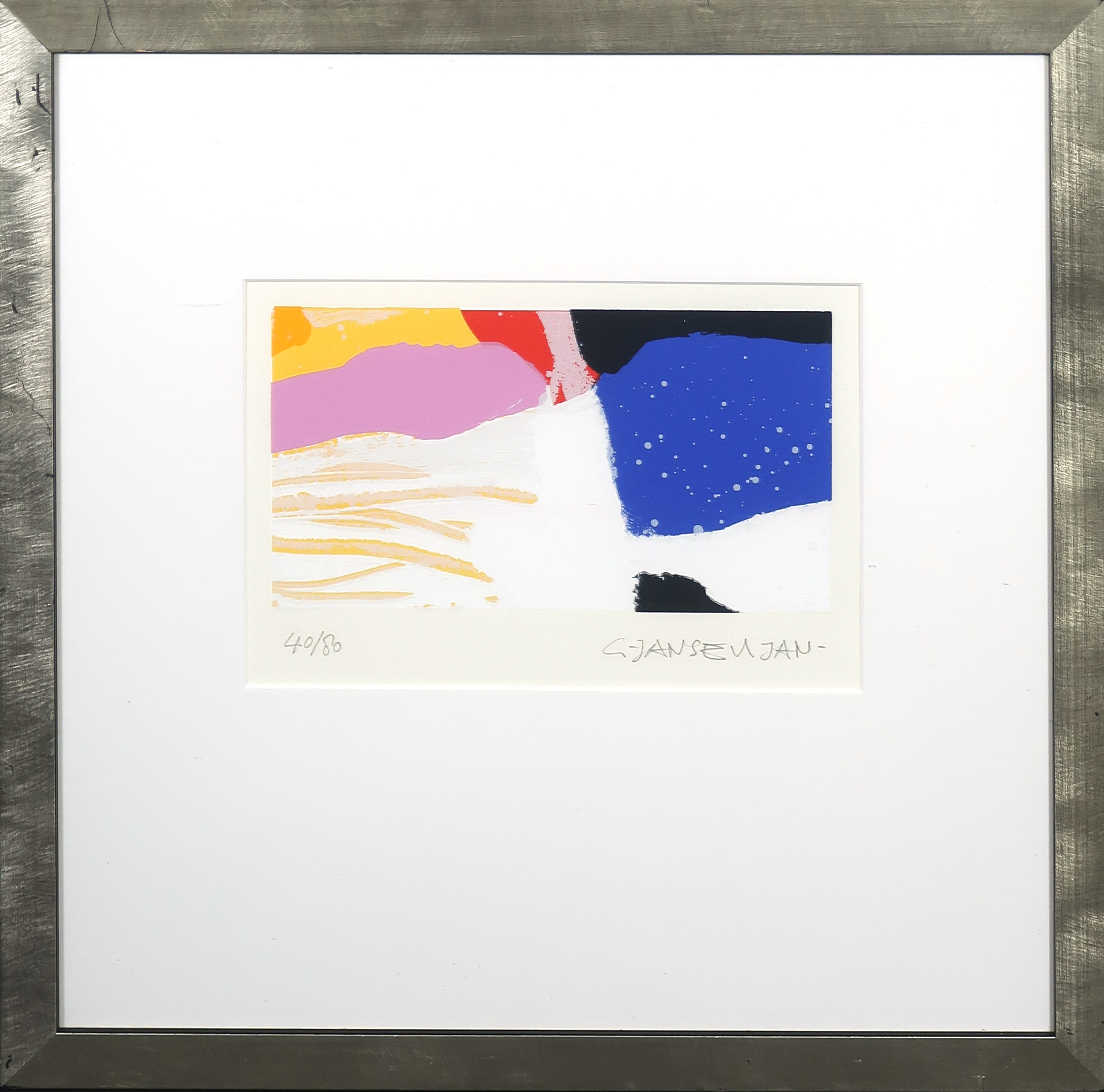 Geert Jan Jansen - Zeefdruk, Abstracte compositie II - Ingelijst kopen? Bied vanaf 60!