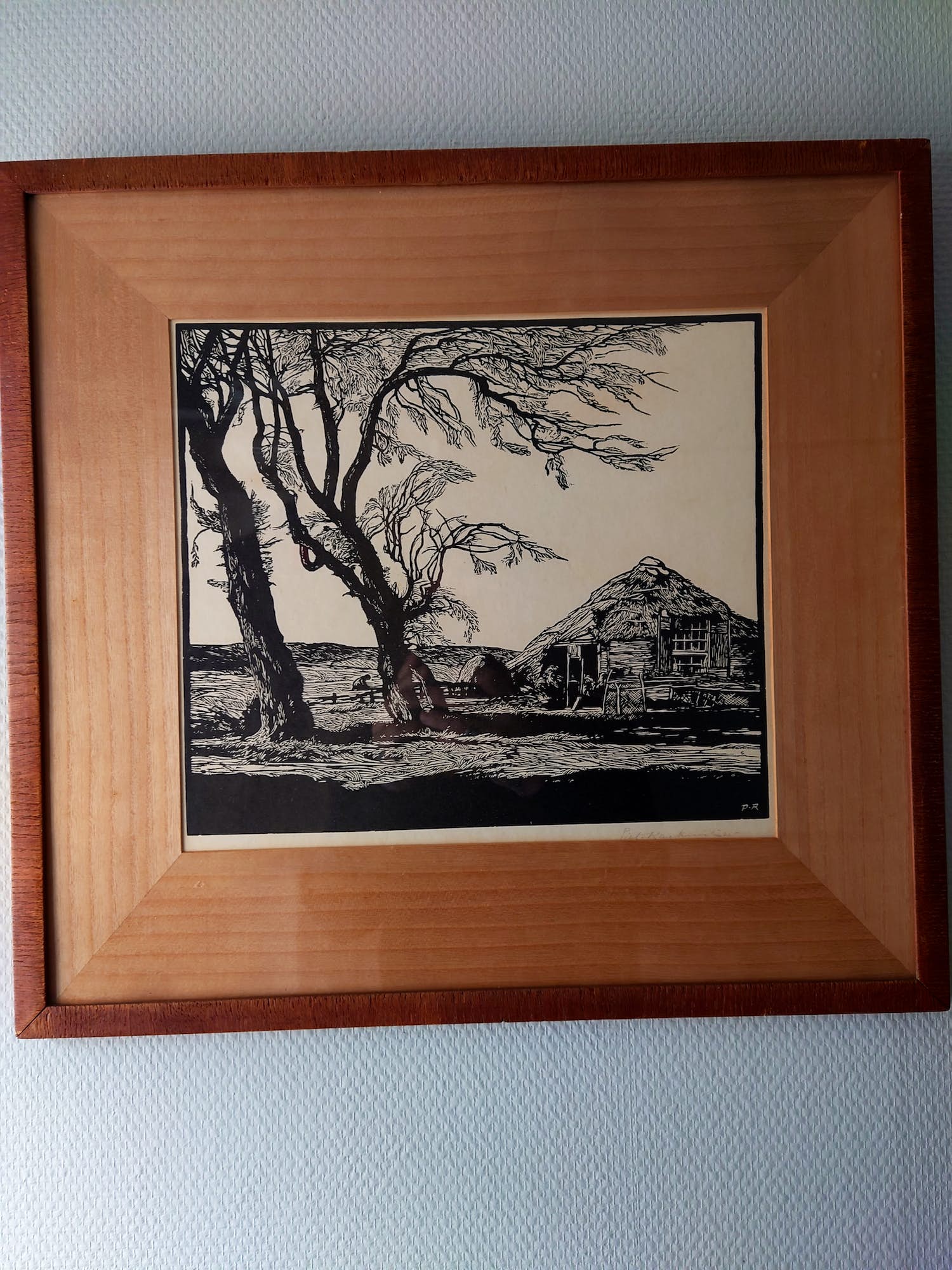 Piet Rackwitsz - Ets boerderij, landschap,Piet Rackwitsz kopen? Bied vanaf 20!