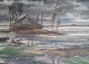 Andre van der Vossen - Landschap met hooimijt. kopen? Bied vanaf 129!