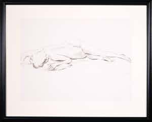 Jan Sluijters (jr.) - Potloodtekening, Liggend naakt - Ingelijst verkocht voor € 120!