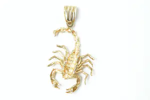 04 - Grote gouden 14krt sterrenbeeld zodiac hanger "Schorpioen" - gekeurd kopen? Bied vanaf 210!