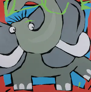 Jeroen Gerlofsma - Acryl, Olifant - Ingelijst kopen? Bied vanaf 50!