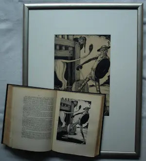 Albert Hahn - 3 Originele inkttekeningen voor het boek ‘Don Quichote’ uit 1930 kopen? Bied vanaf 1000!