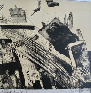 Hannes Postma - Litho "Happy landing" kopen? Bied vanaf 40!