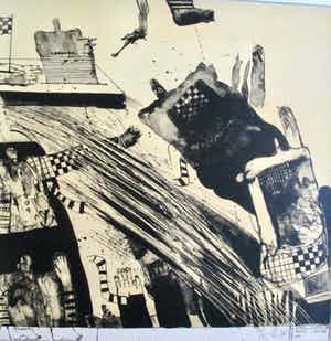 Hannes Postma - Litho "Happy landing" verkocht voor € 40!