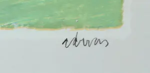 Adri Dijkhorst - Zeefdruk, Rivierlandschap kopen? Bied vanaf 40!