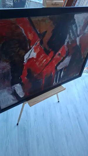 Kees van de Wal - Boomstronk" - Groot liggend abstract werk - 107 x 77 cm kopen? Bied vanaf 450!