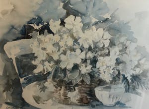 Coraline Backer - C3605-3 - Stilleven met bloemen en kommetje kopen? Bied vanaf 10!