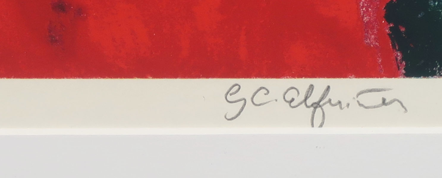 Gerda Elfring - Zeefdruk, Wilgenlandschap - Ingelijst kopen? Bied vanaf 20!