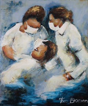 Theo Broeren - Acryl op doek, The dentist (Groot) kopen? Bied vanaf 80!