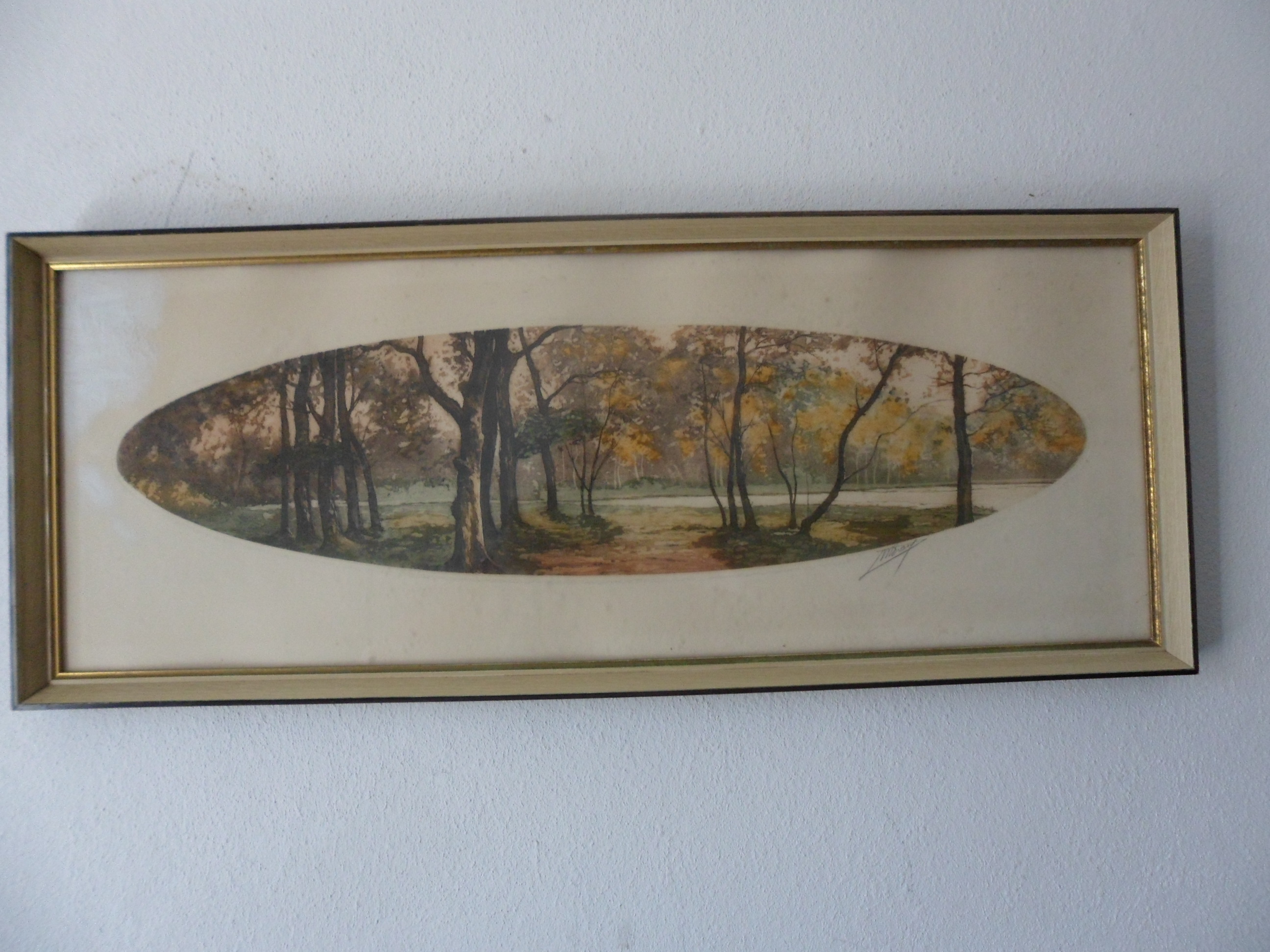 Niet of onleesbaar gesigneerd - Kleuren ets, Landschap kopen? Bied vanaf 1!