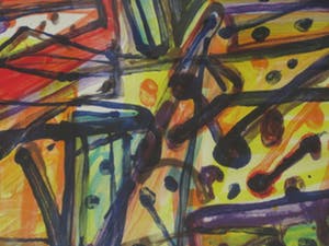 Theo Kuijpers - GROOT Abstract Figuratief gesigneerd Litho "Chartres" met catalogus! kopen? Bied vanaf 1!